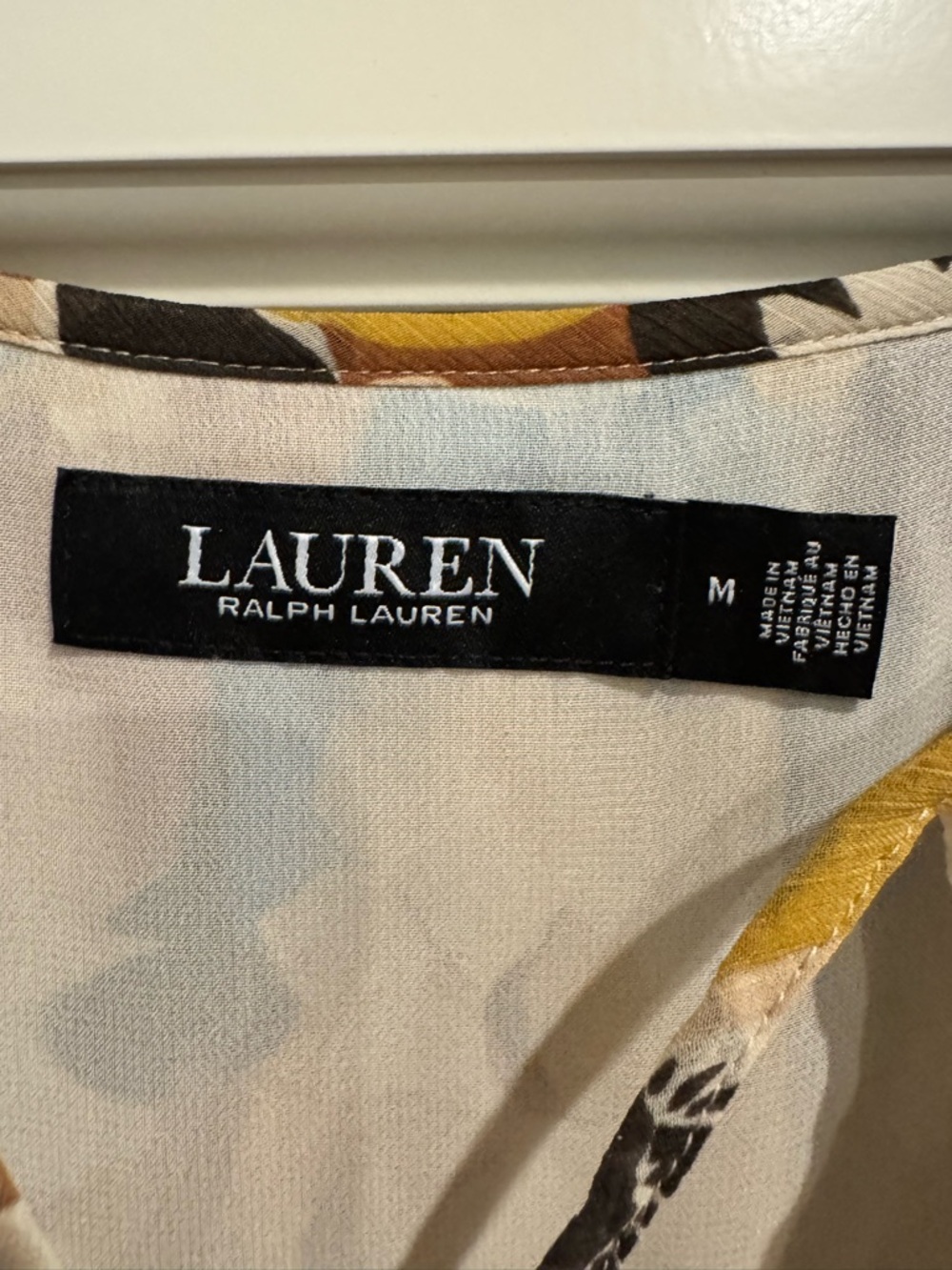 Ralph Lauren Multicolor Floral V-Neck Long Sleeve Blouse - Picture 3 of 3